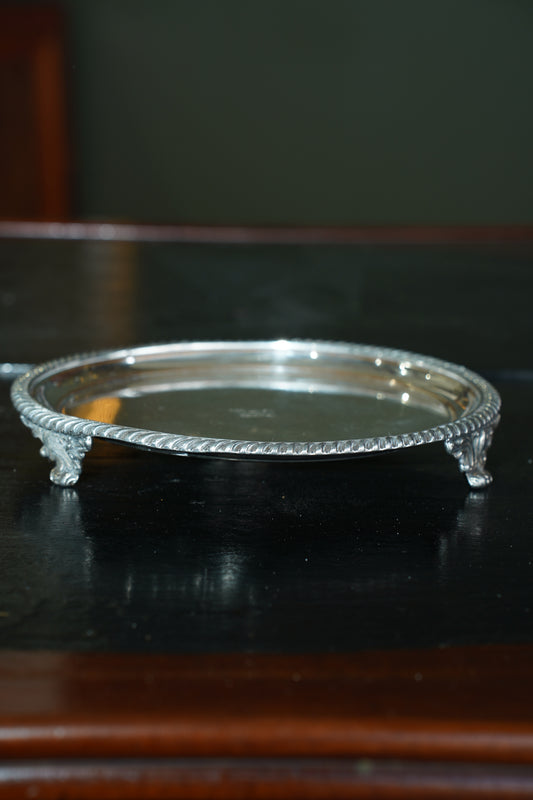 Antique Georgian Silver Plate Footed Tray