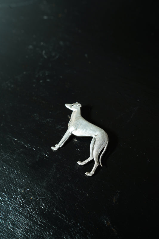 Antique English Sterling Silver Greyhound Brooch