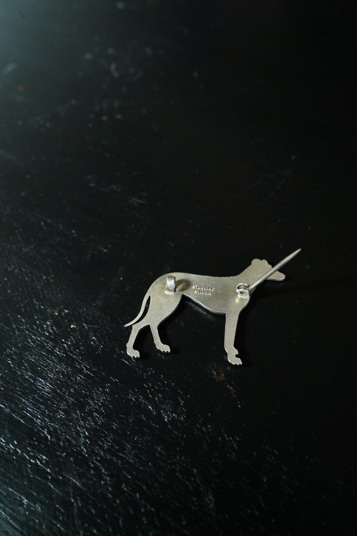 Antique English Sterling Silver Greyhound Brooch