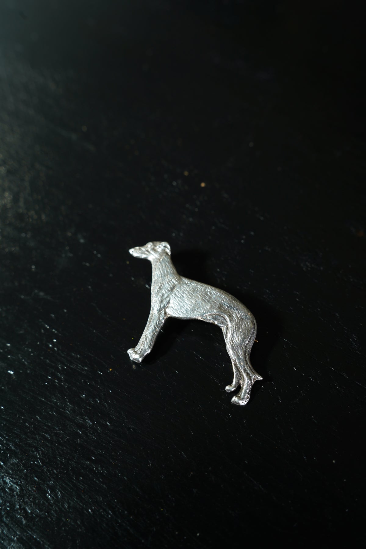 *RESERVED* Antique English Silver Greyhound Brooch