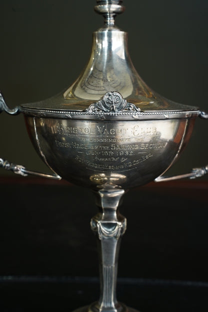 Vintage Adam Style Silver Plate Yacht Club Trophy Cup