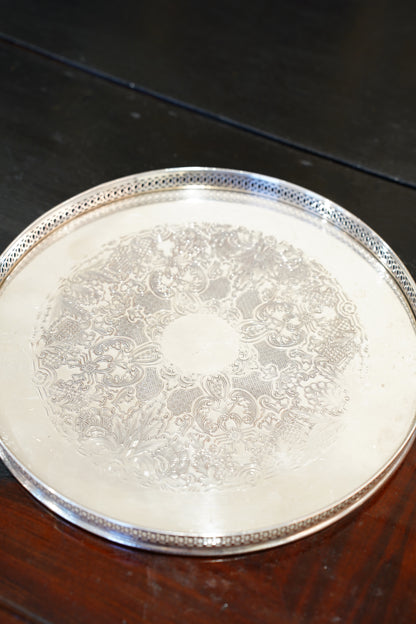 Antique English Silverplate Gallery Tray