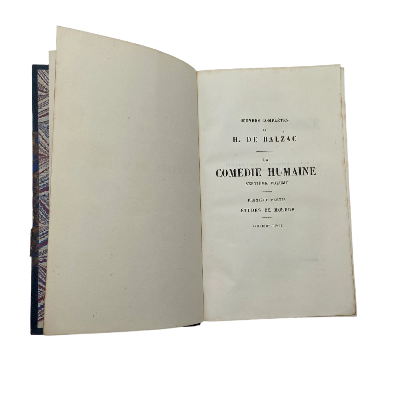 1865 " La Comédie Humaine " Balzac Blue Half Leather Book