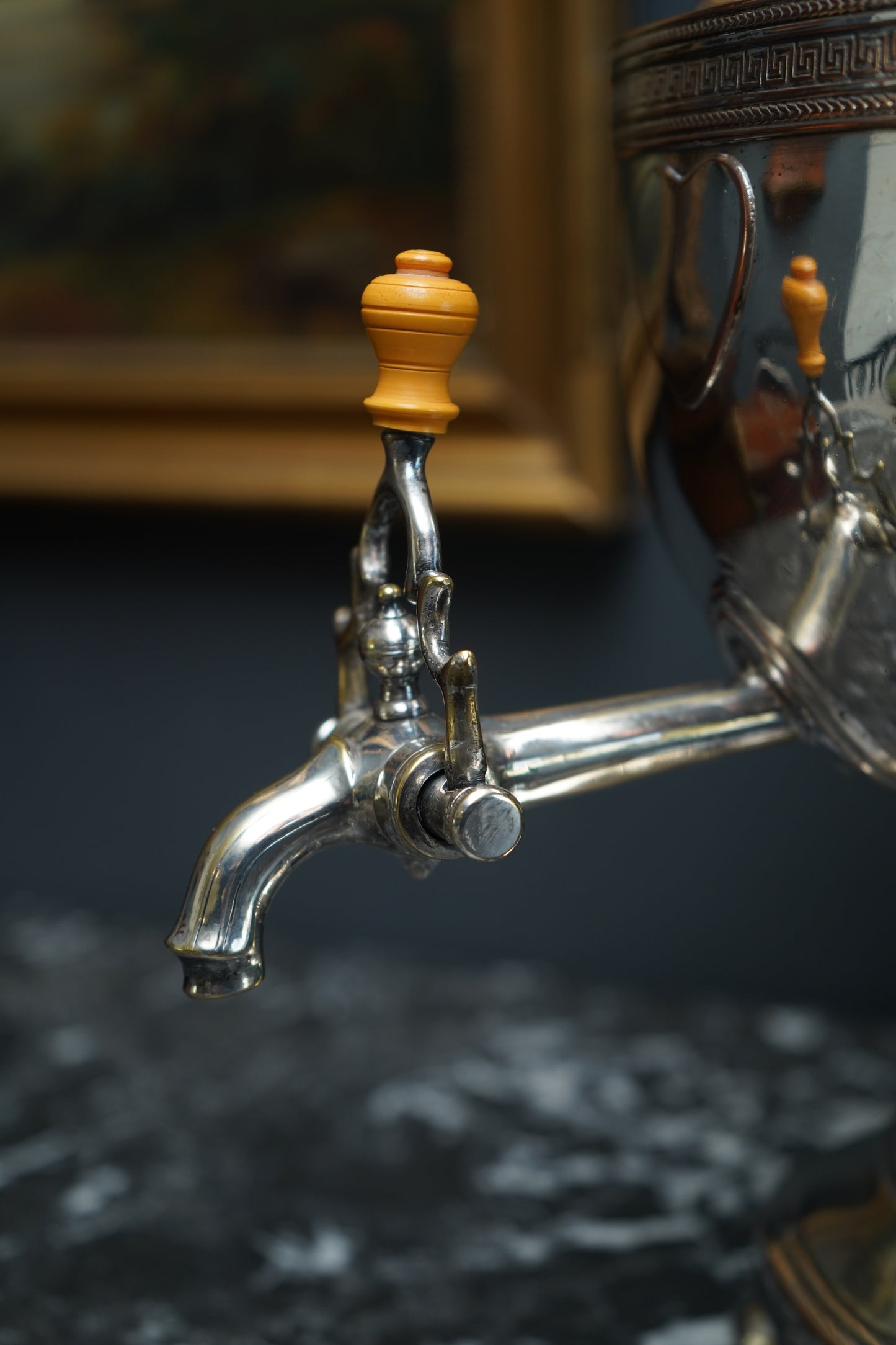 Antique Silver Plated Samovar with Sphinx Finial and Lion Mask Handles | Victorian Tea Urn