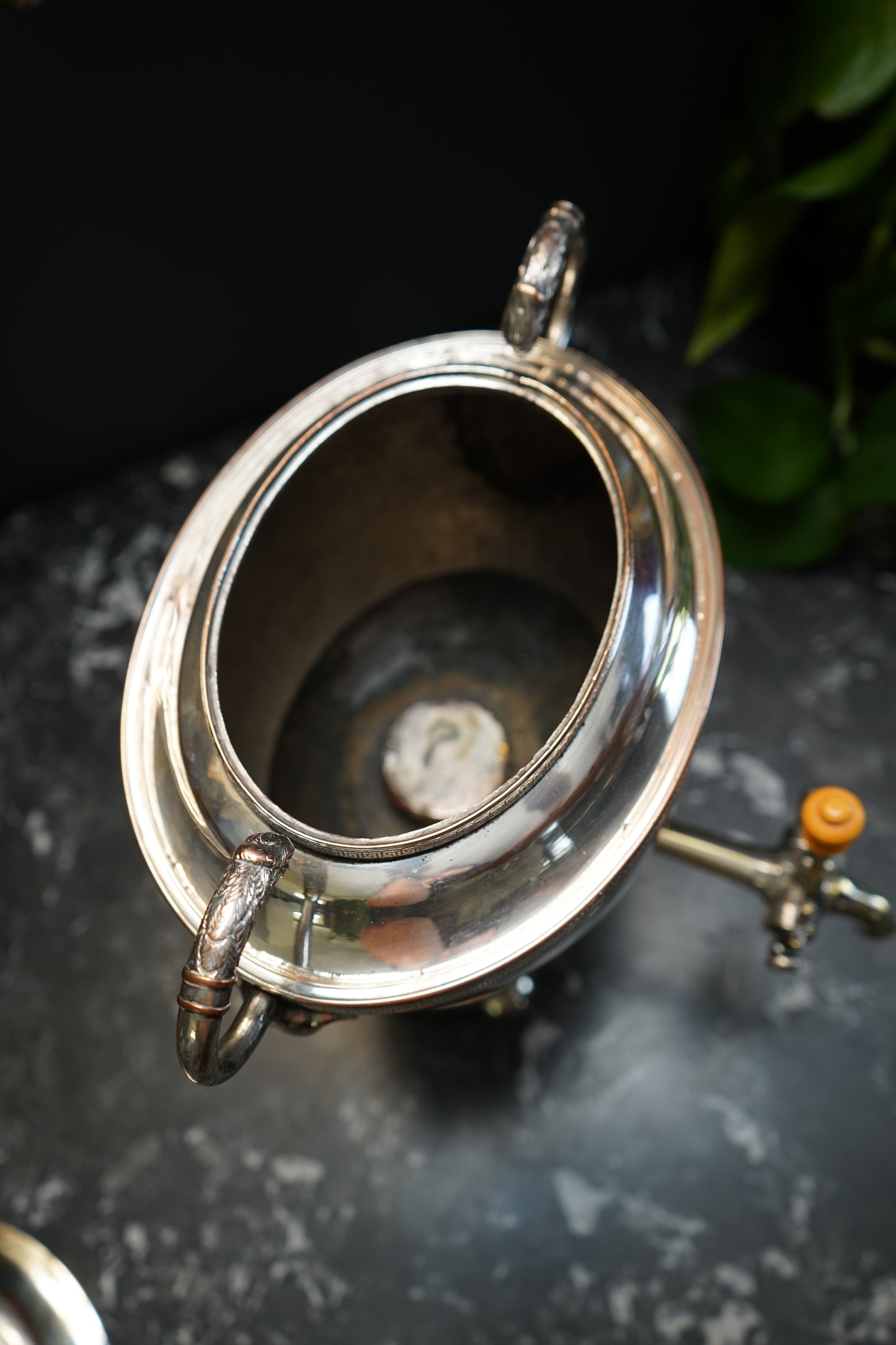 Antique Silver Plated Samovar with Sphinx Finial and Lion Mask Handles | Victorian Tea Urn