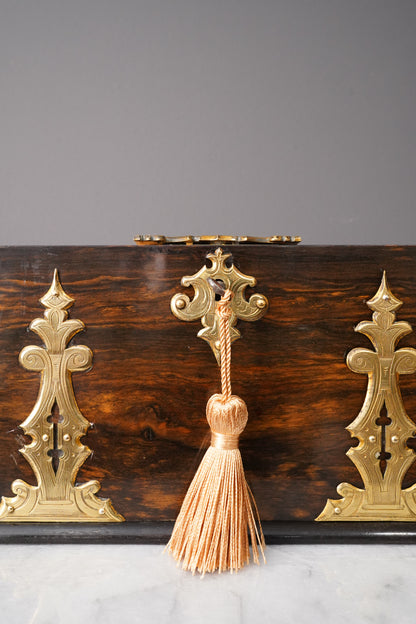 Antique Rosewood Spring Opening Stationery Box