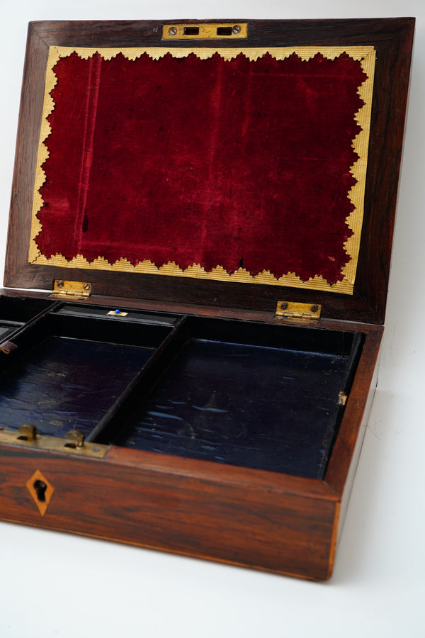 19th Century Antique Parquetry Inlaid Writing Box secondary view