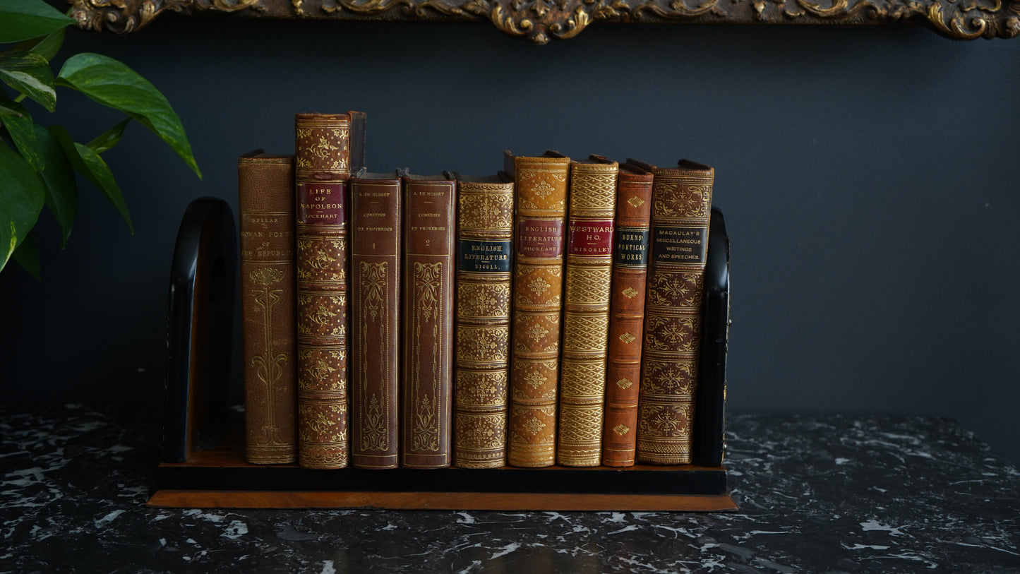 Antique Victorian Brass Mounted Collapsible Bookslide