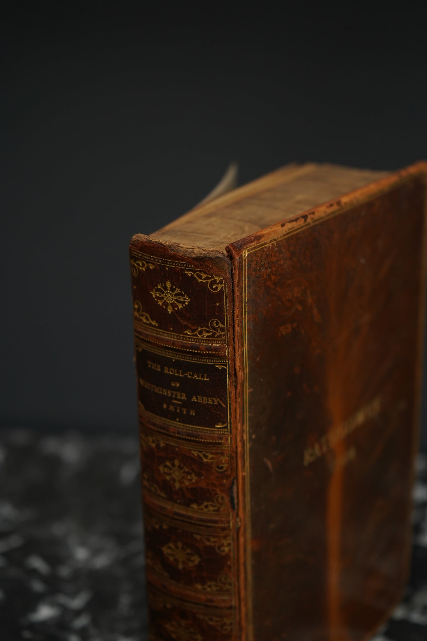 1903 " The Roll-Call of Westminster Abbey " Brown Tree Calf Leather Book