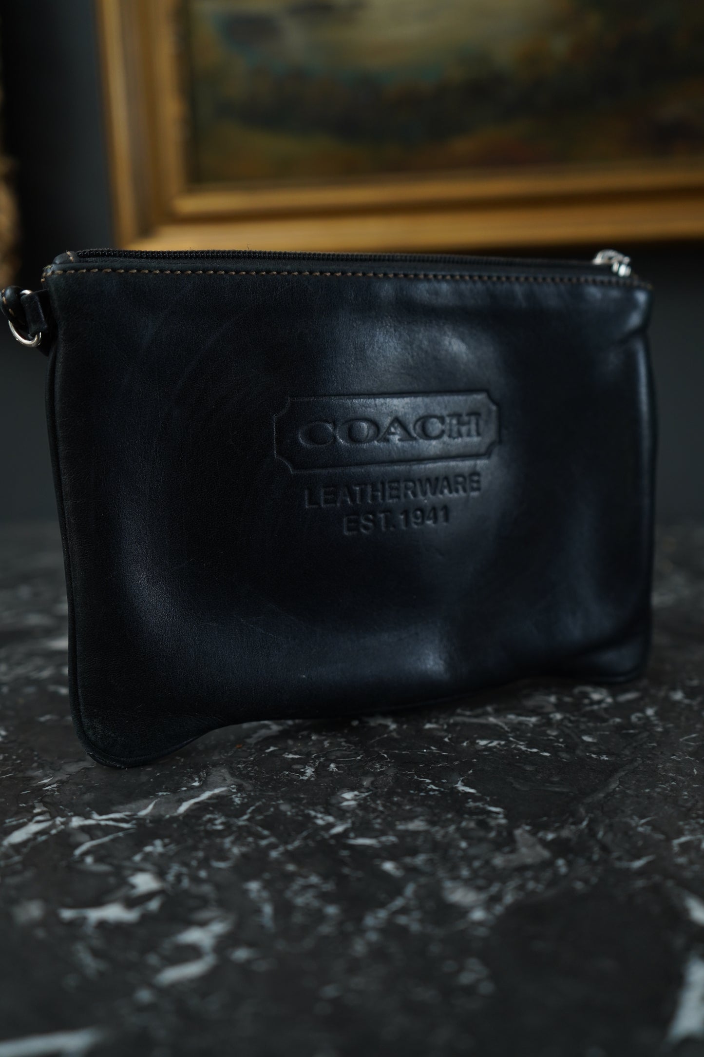 Coach Black Leatherware Wristlet Clutch | Coin Purse