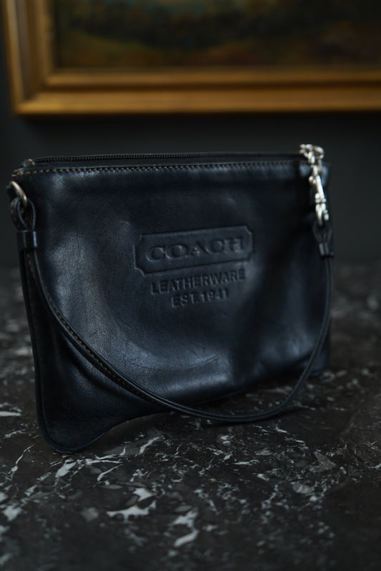 Coach Black Leatherware Wristlet Clutch | Coin Purse