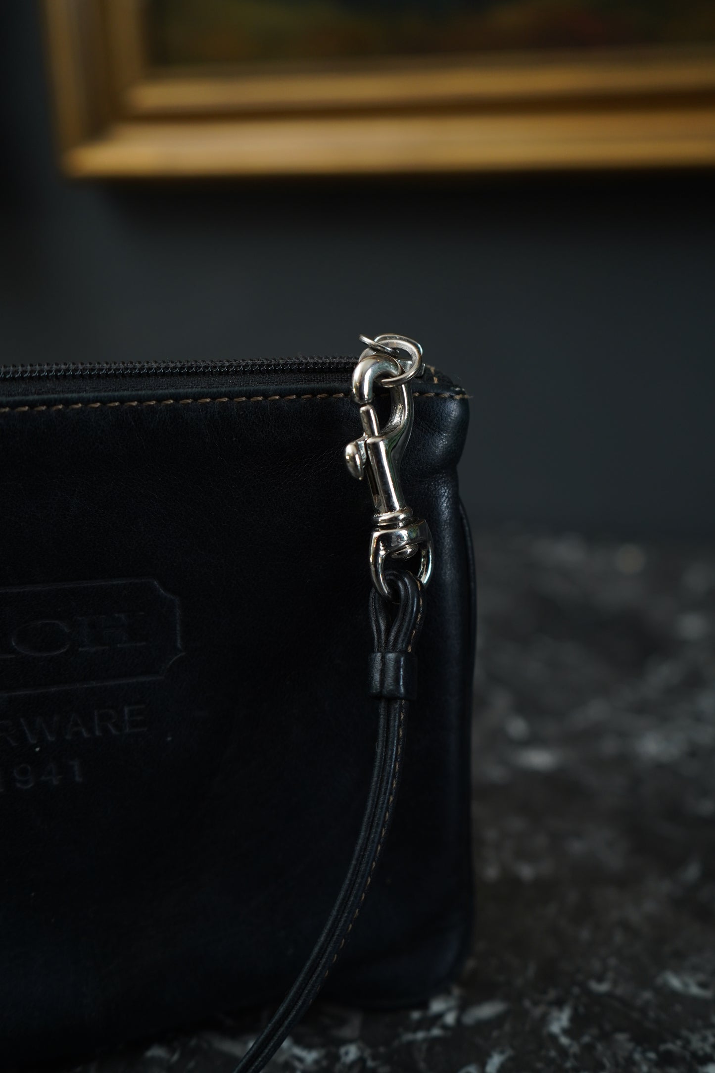 Coach Black Leatherware Wristlet Clutch | Coin Purse