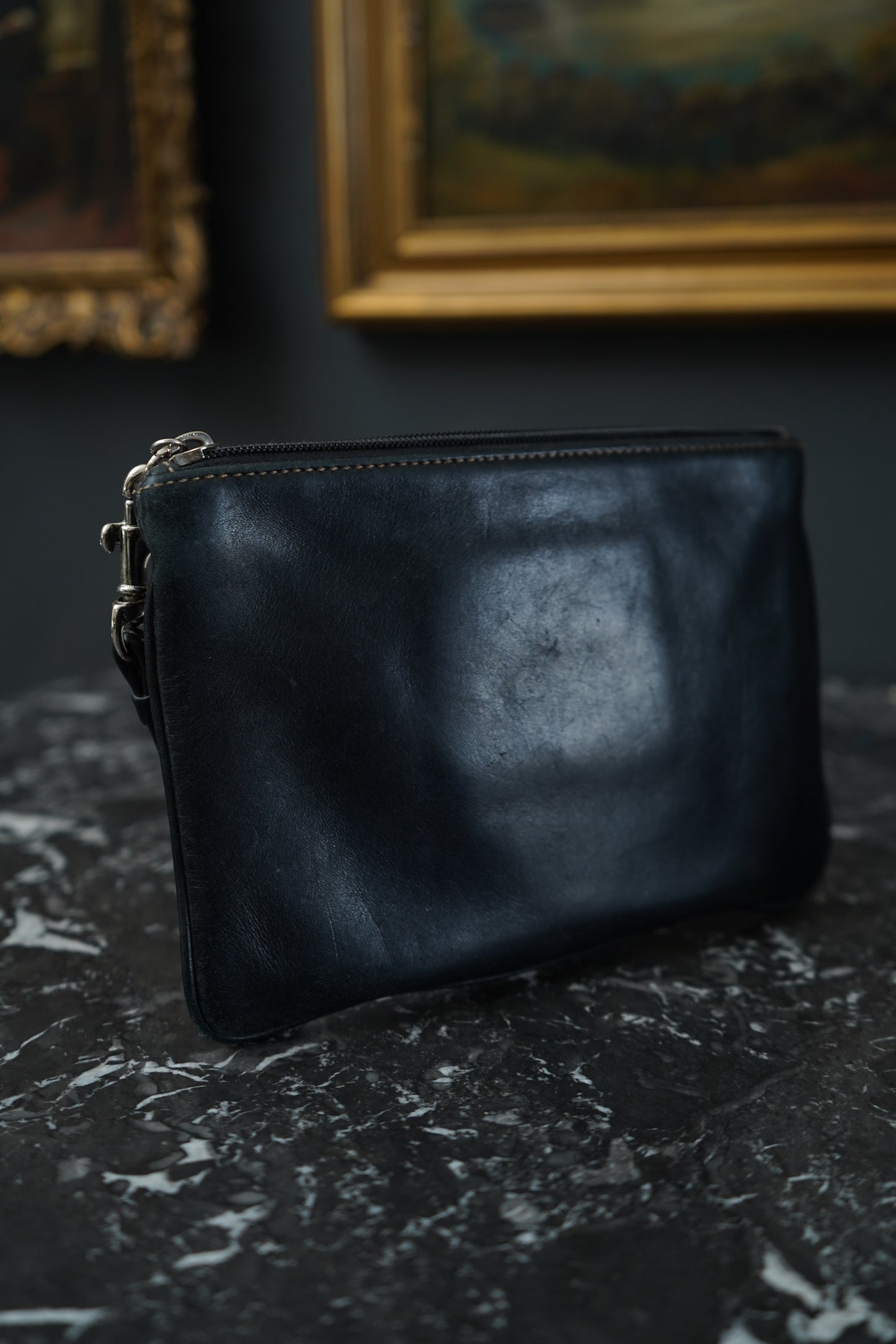 Coach Black Leatherware Wristlet Clutch | Coin Purse