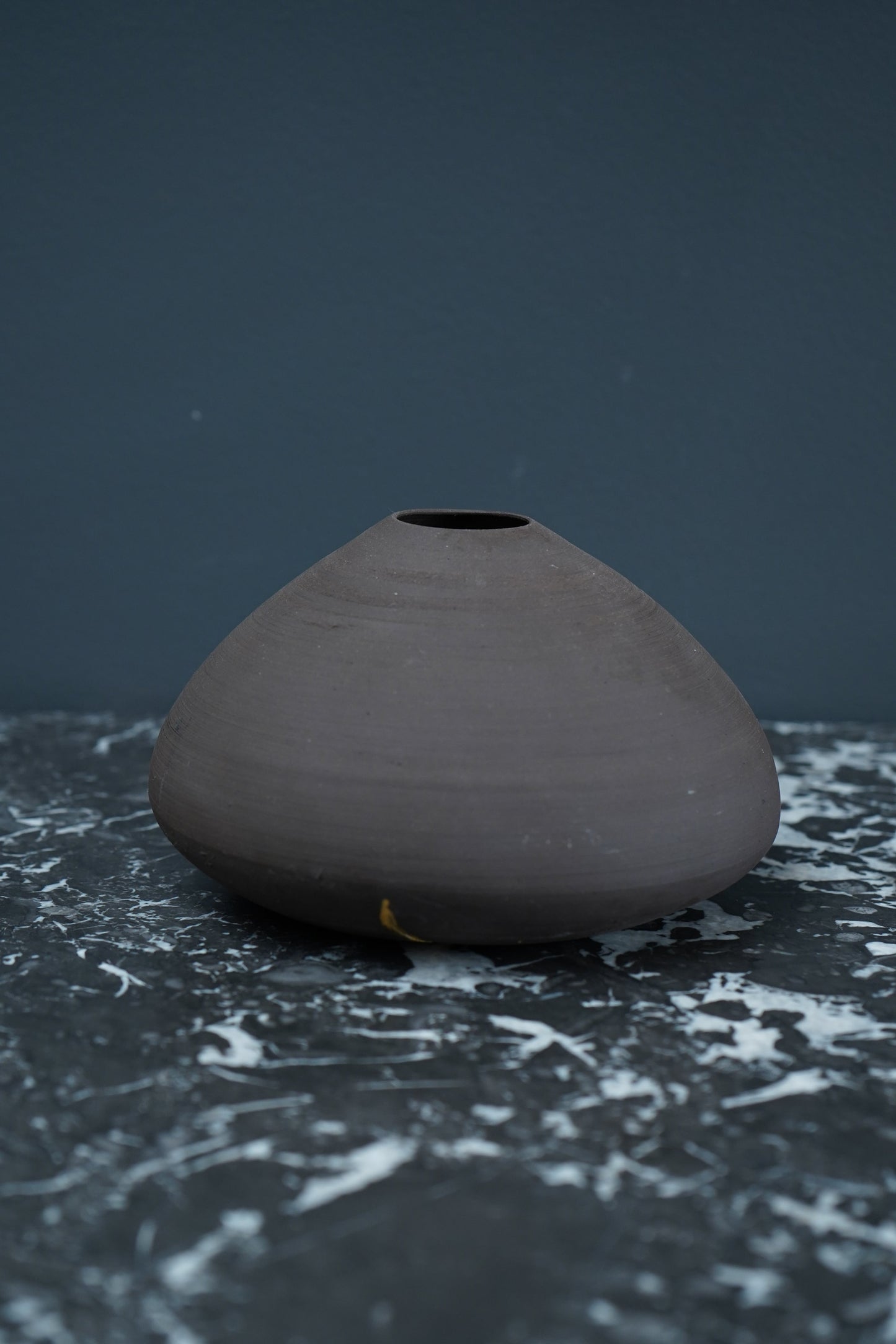 Studio Pottery Vase with Kintsugi-Style Gilded Repair | Signed by Artist, Organic Modern Form