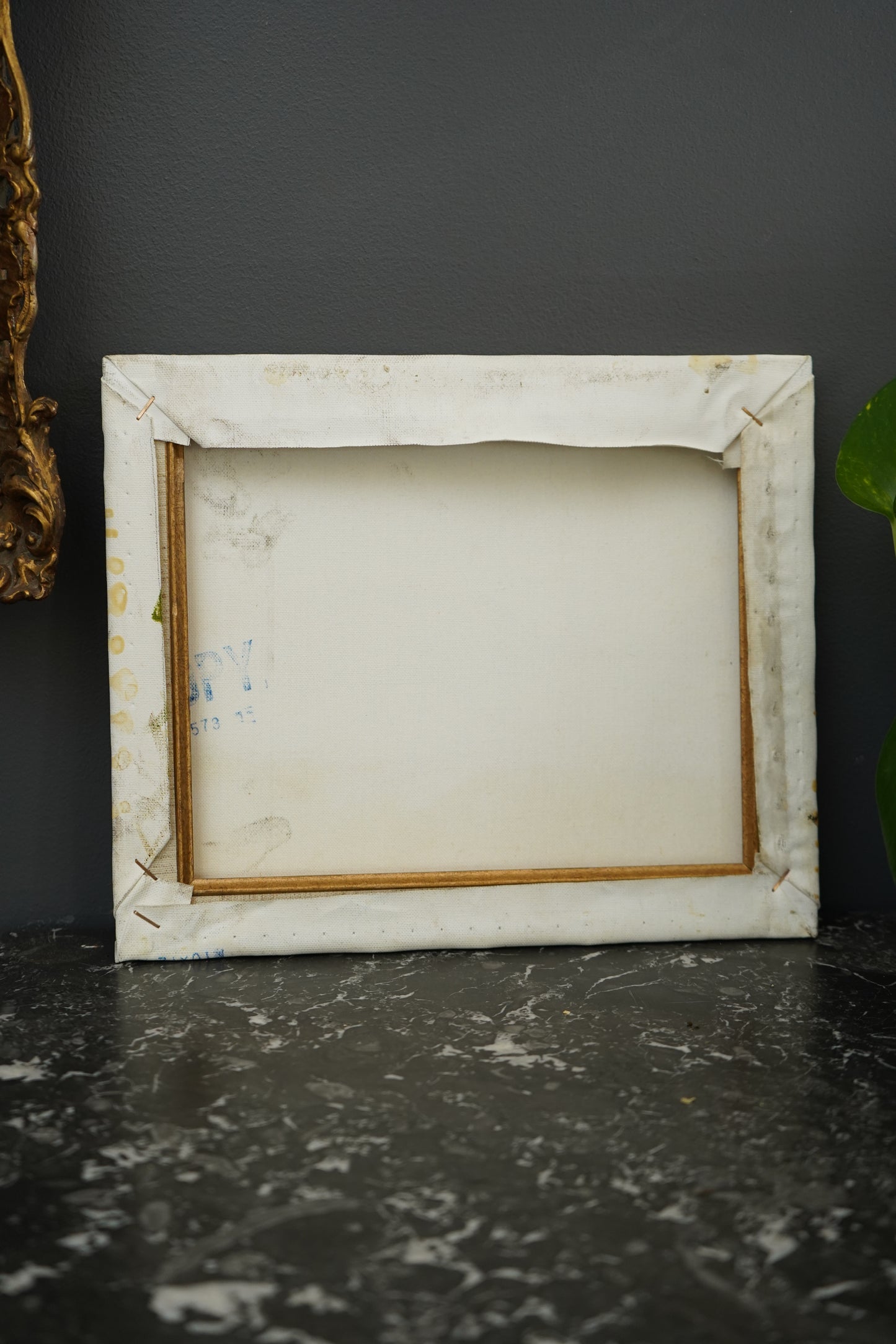 Vintage Hudson River School Style Oil on Canvas Landscape with Sailboats, Mid 20th Century Unframed