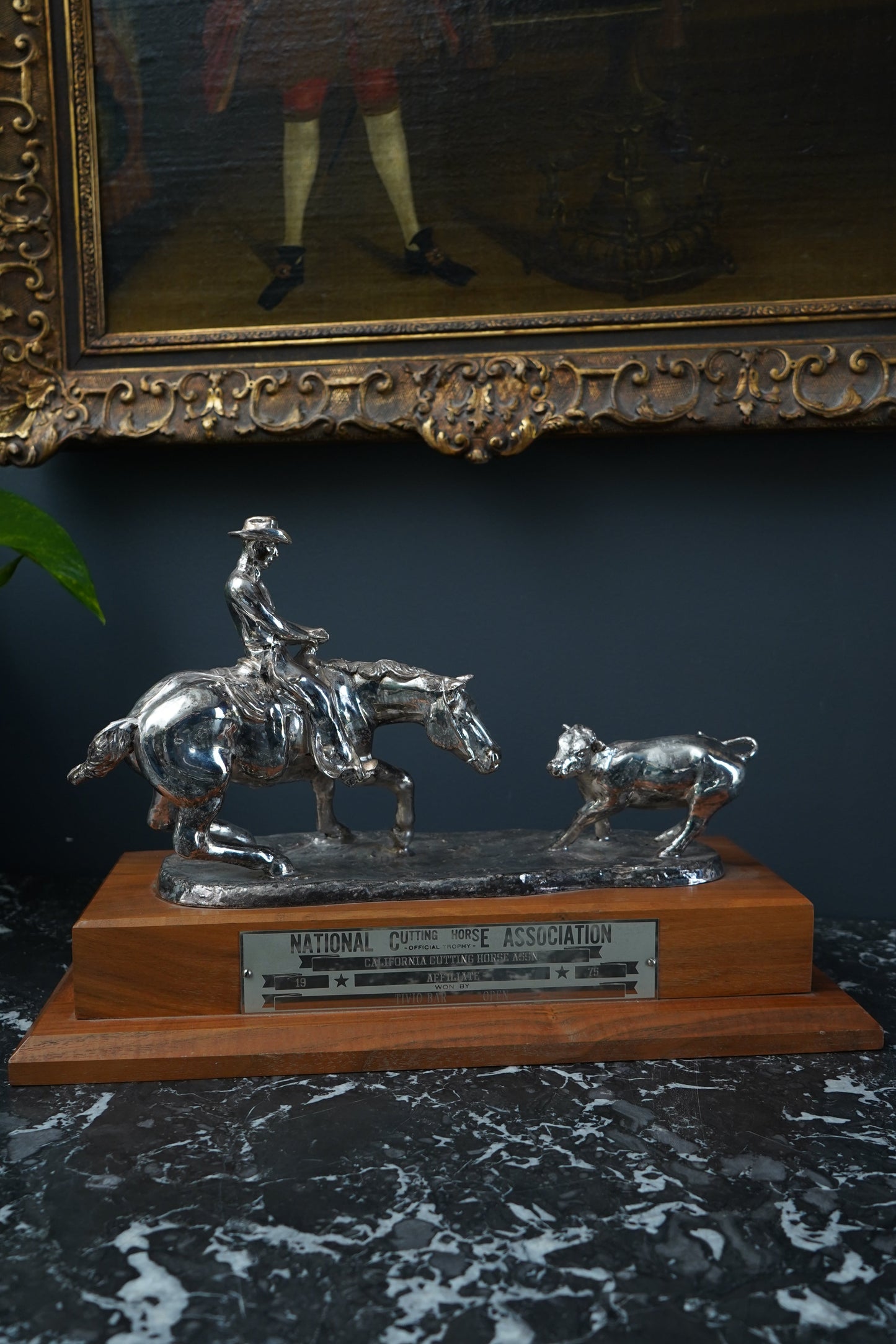 1975 National Cutting Horse Association Trophy – Western Equestrian Sculpture by Starlie