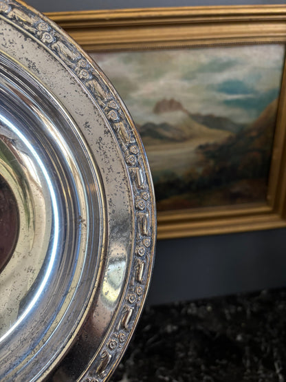 Antique Silver Plated Footed Serving Bowl