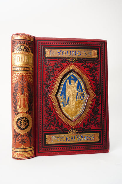 Antique Edward Young Poetical Works Illustrated Poetry Book