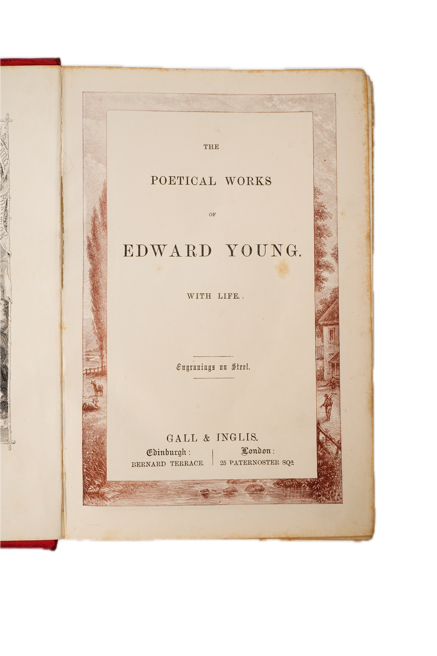 Antique Edward Young Poetical Works Illustrated Poetry Book