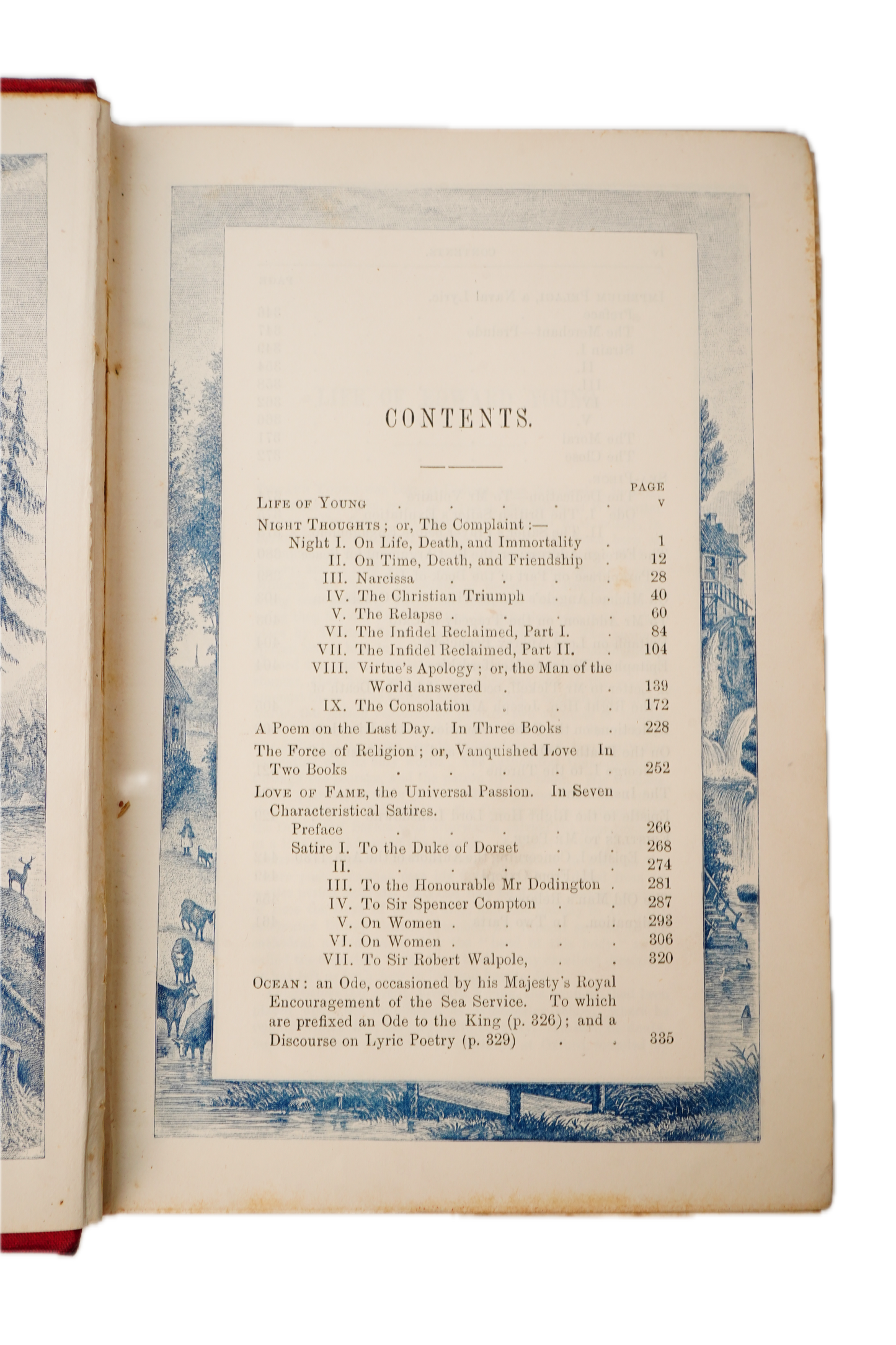 Antique Edward Young Poetical Works Illustrated Poetry Book