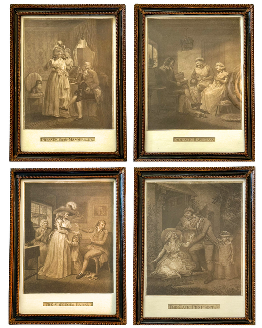 1789 Antique Stipple Engravings by John Raphael Smith (1751–1812) after a painting by George Morland (1763–1804)