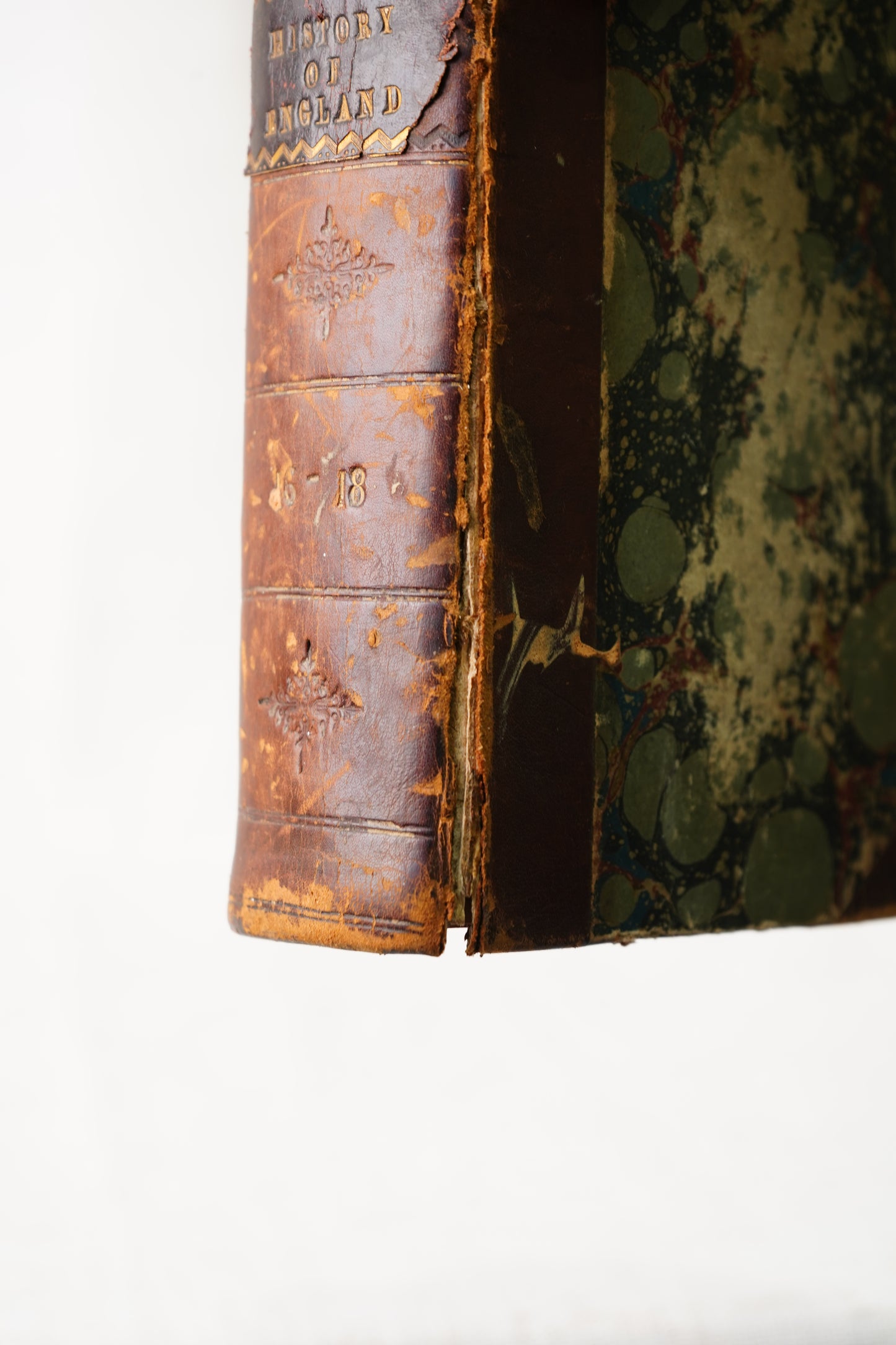 Antique History of England Three Volumes Half Calf Leather 1846
