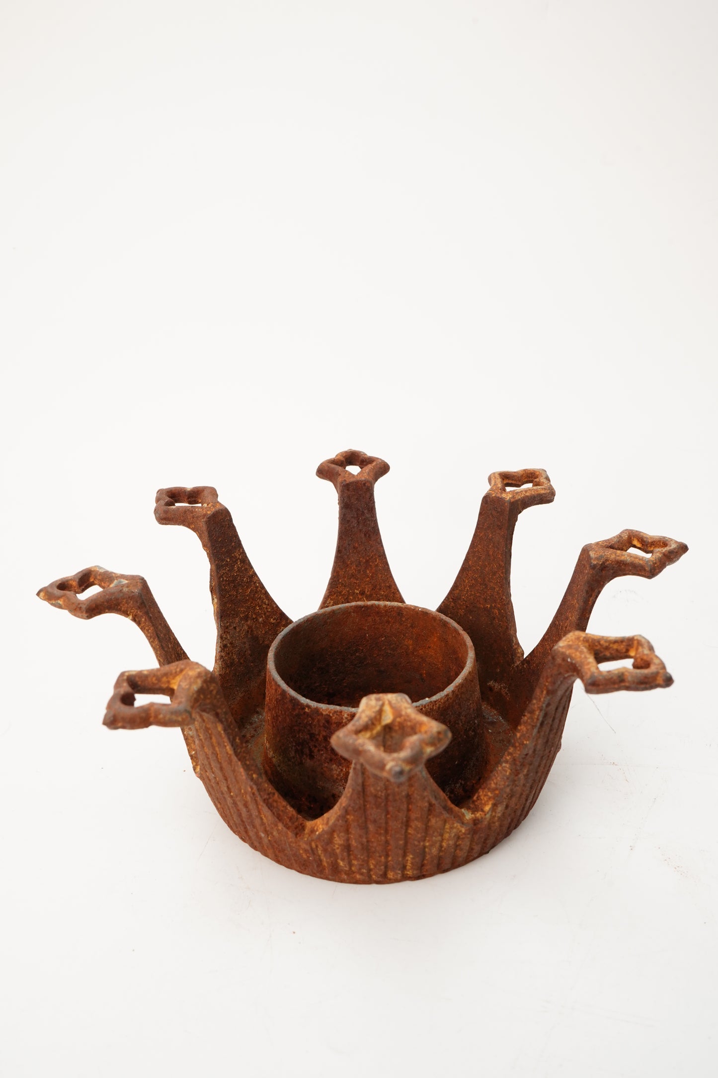 Vintage Styson Cast Iron Pedestal Stand Candle Holder Industrial Base