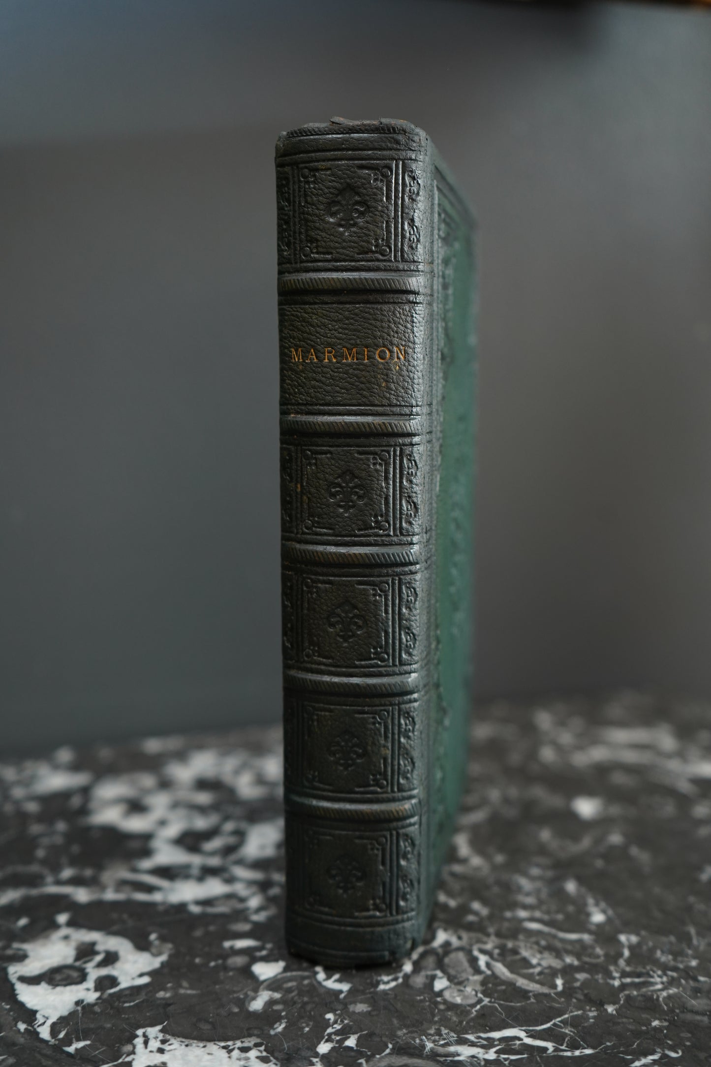 1804 "Marmion" Embossed Green Full Leather Book