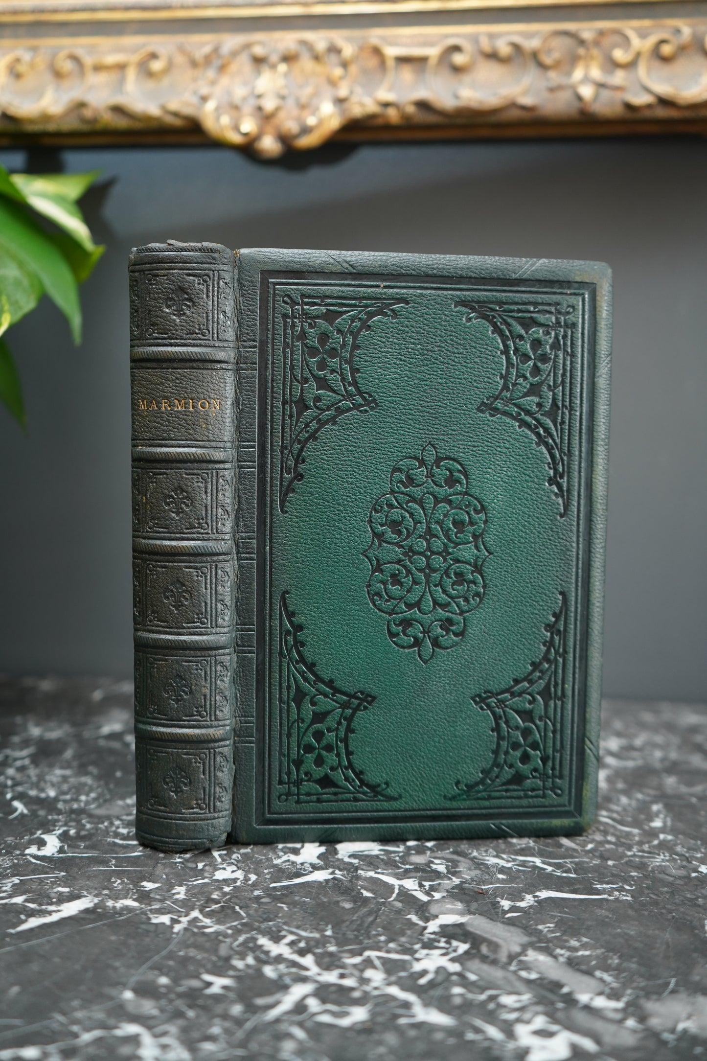 1804 "Marmion" Embossed Green Full Leather Book