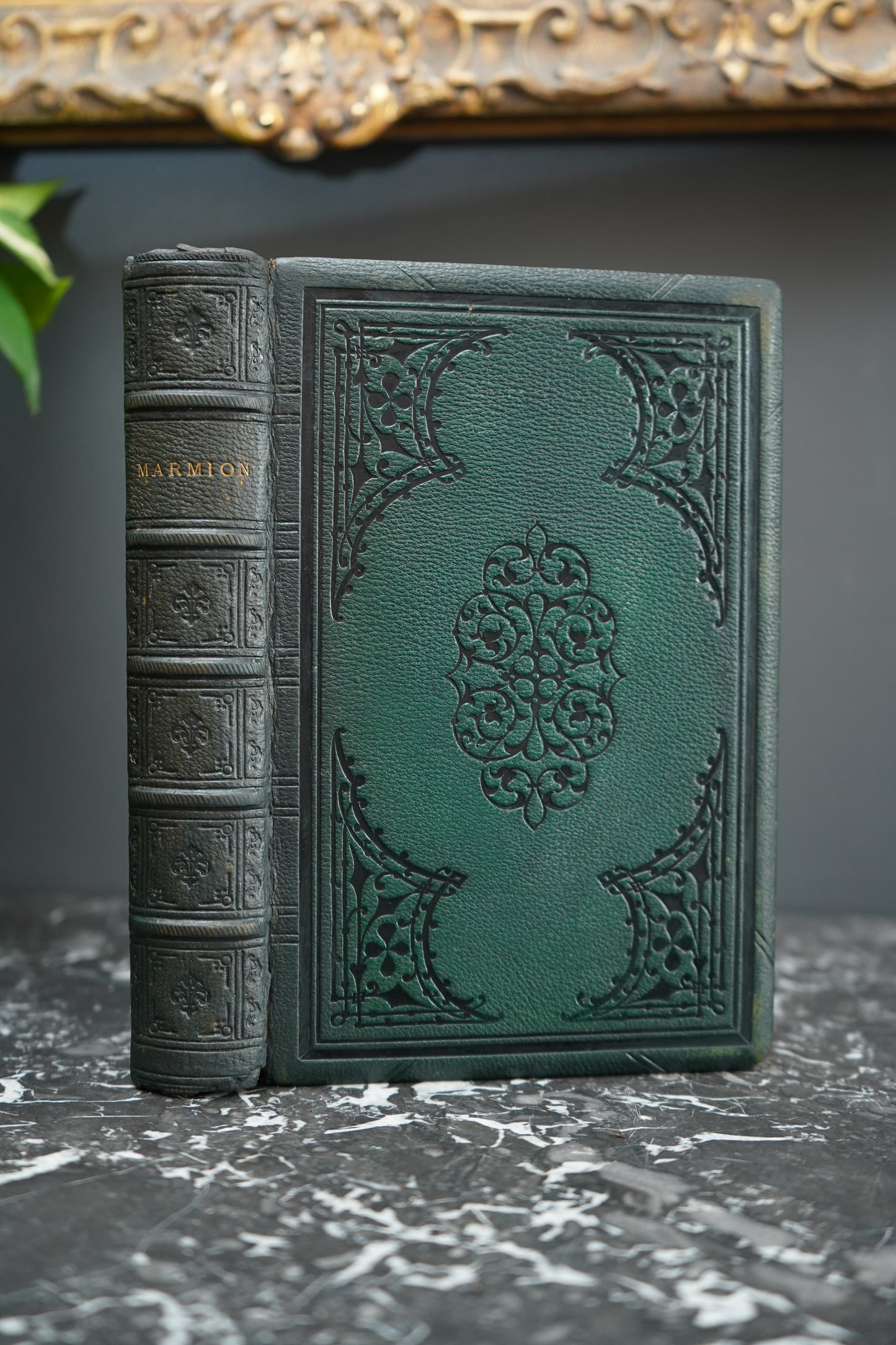 1804 "Marmion" Embossed Green Full Leather Book