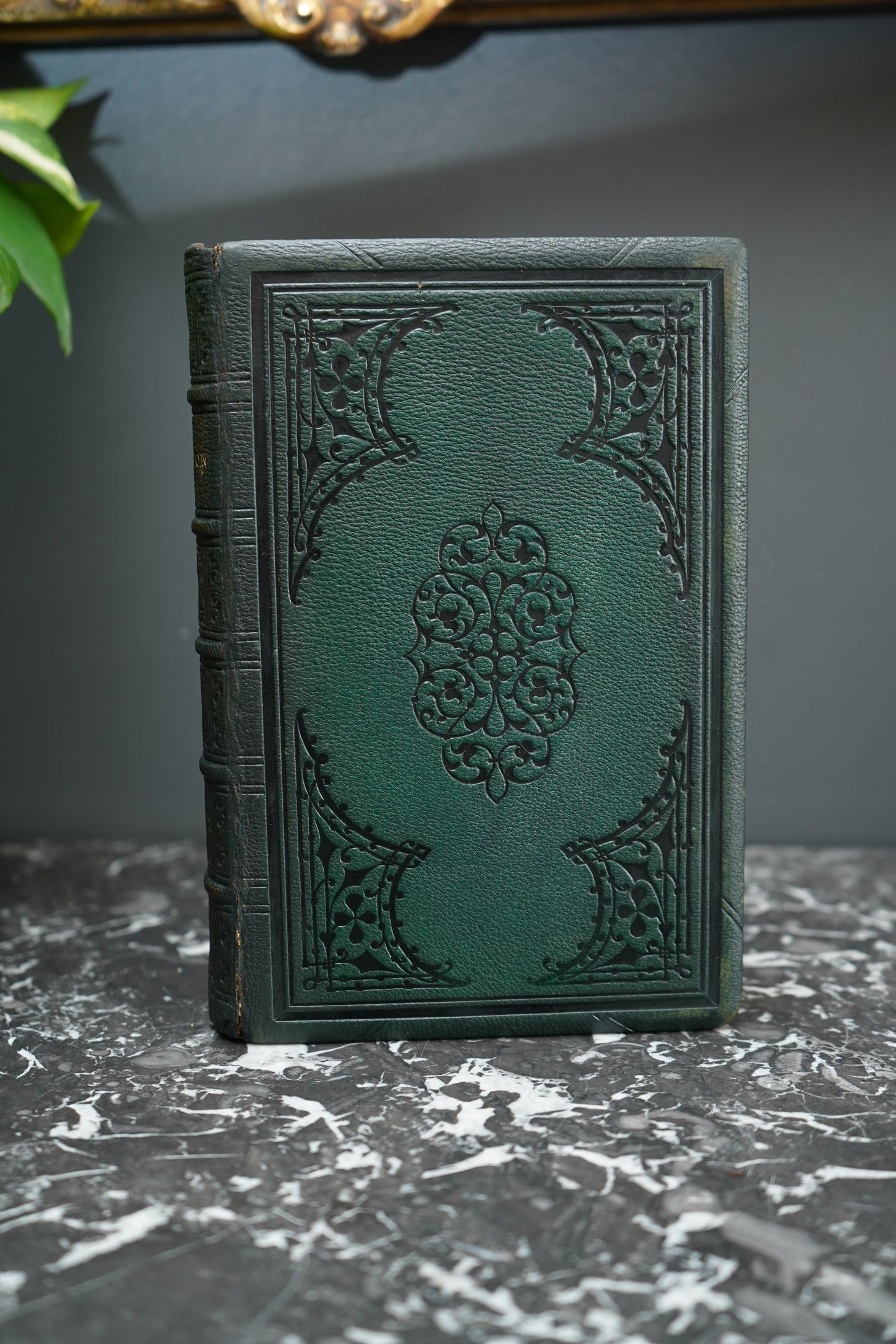 1804 "Marmion" Embossed Green Full Leather Book