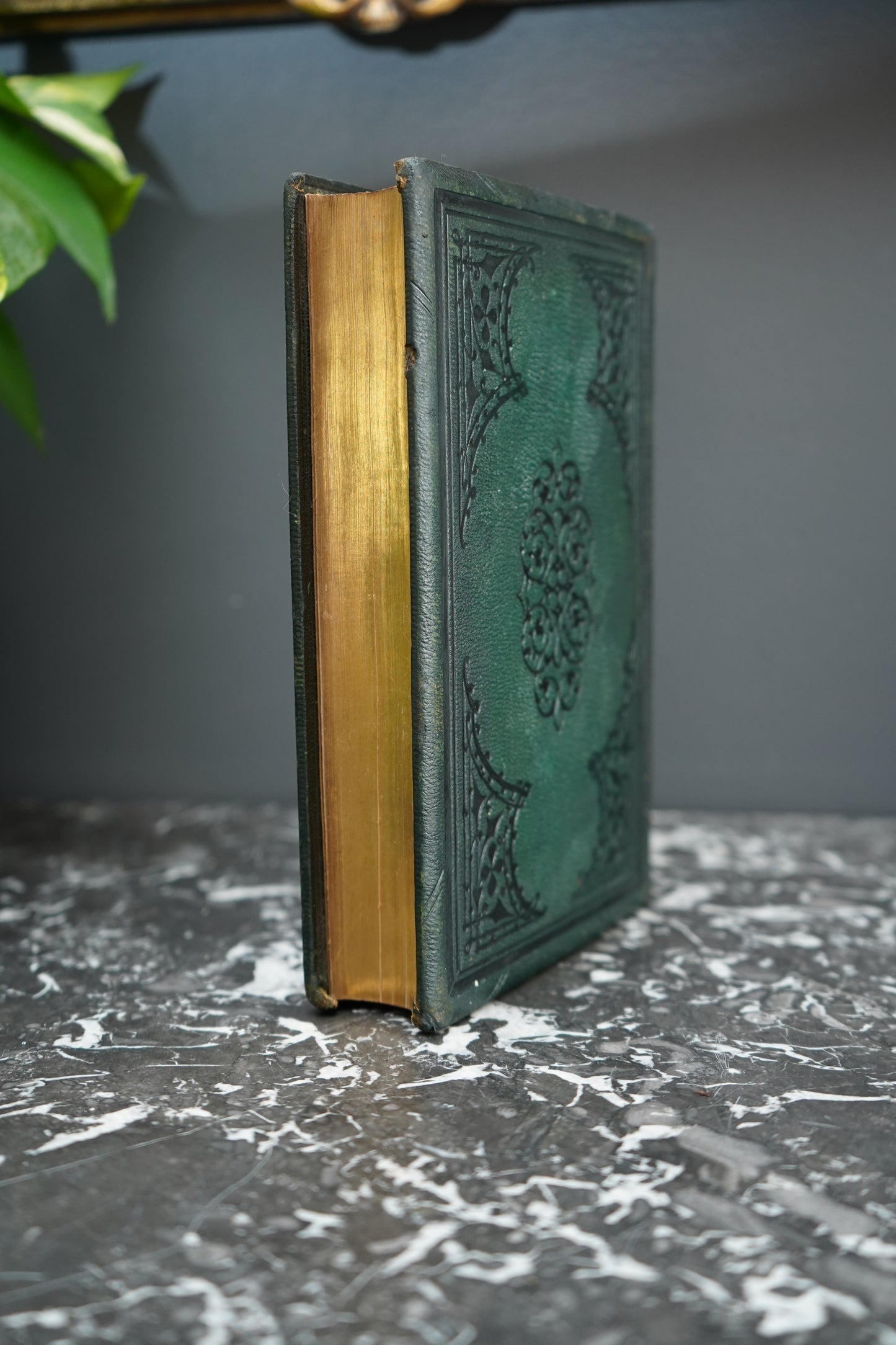 1804 "Marmion" Embossed Green Full Leather Book