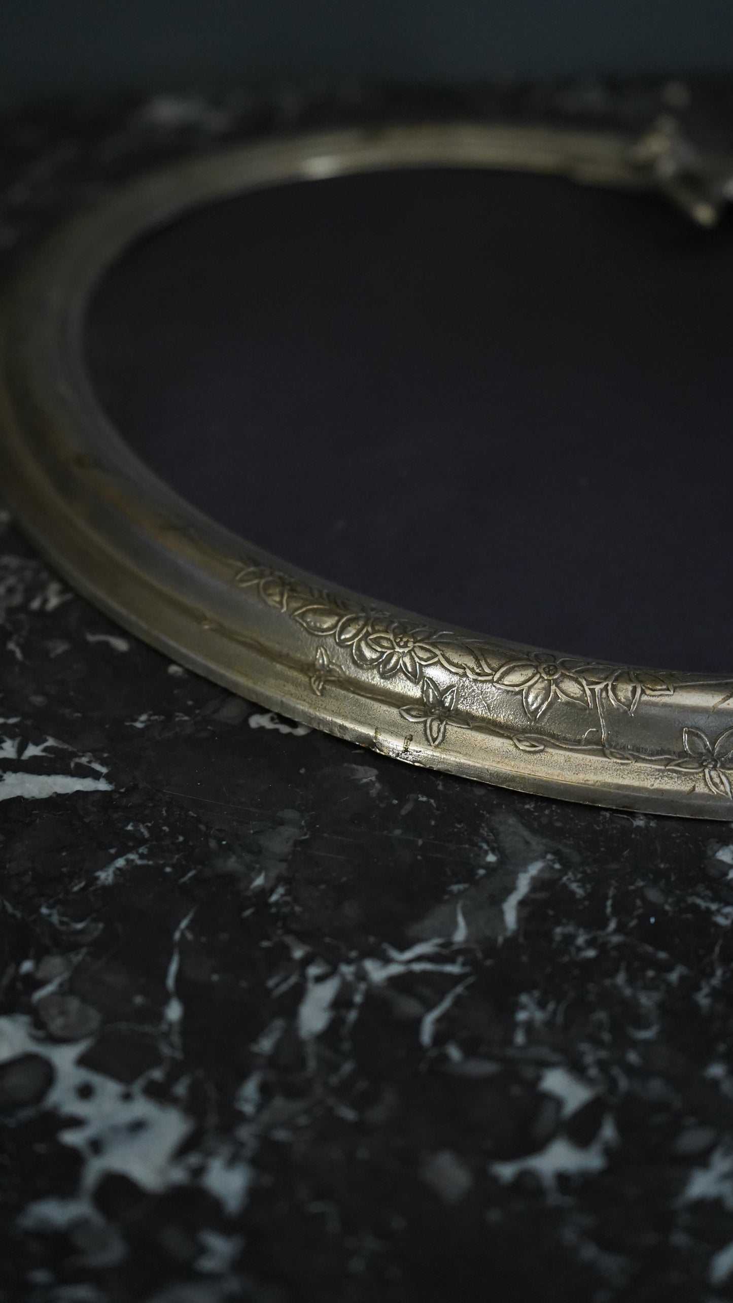 Art Nouveau Silver Plated Oval Frame with Lady and Floral Motif, Circa 1900