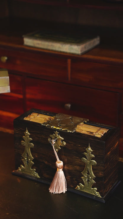 Antique Rosewood Spring Opening Stationery Box