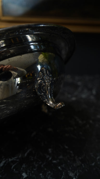 Antique Silver Plated Footed Serving Bowl