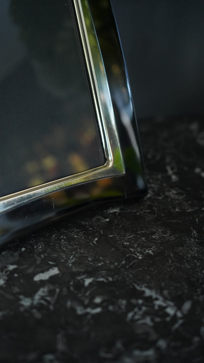 Late 20th Century Modernist Silver Plated Picture Frame with Curved Wave Design, Carr Silver-Plated Frame