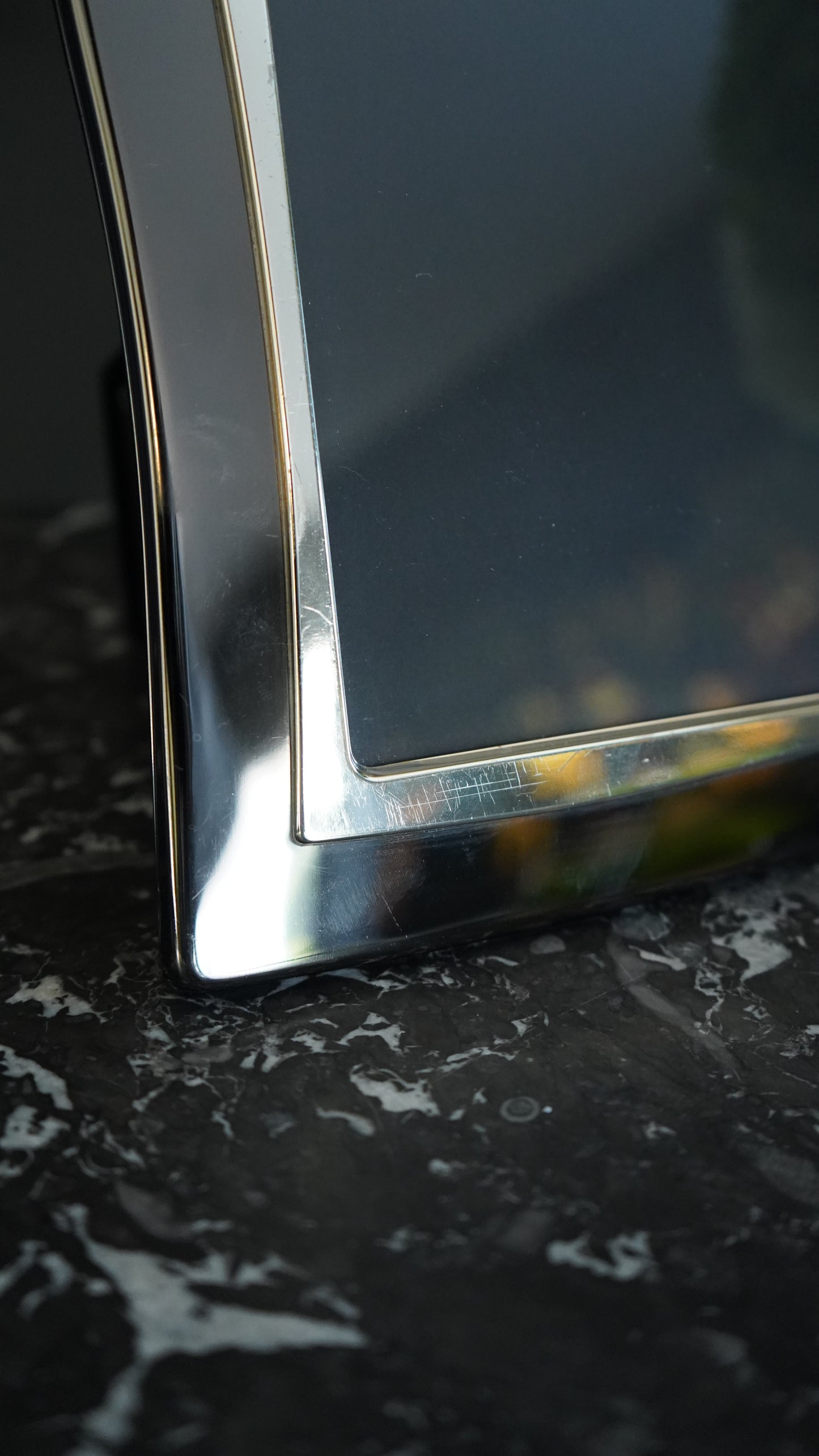 Late 20th Century Modernist Silver Plated Picture Frame with Curved Wave Design, Carr Silver-Plated Frame