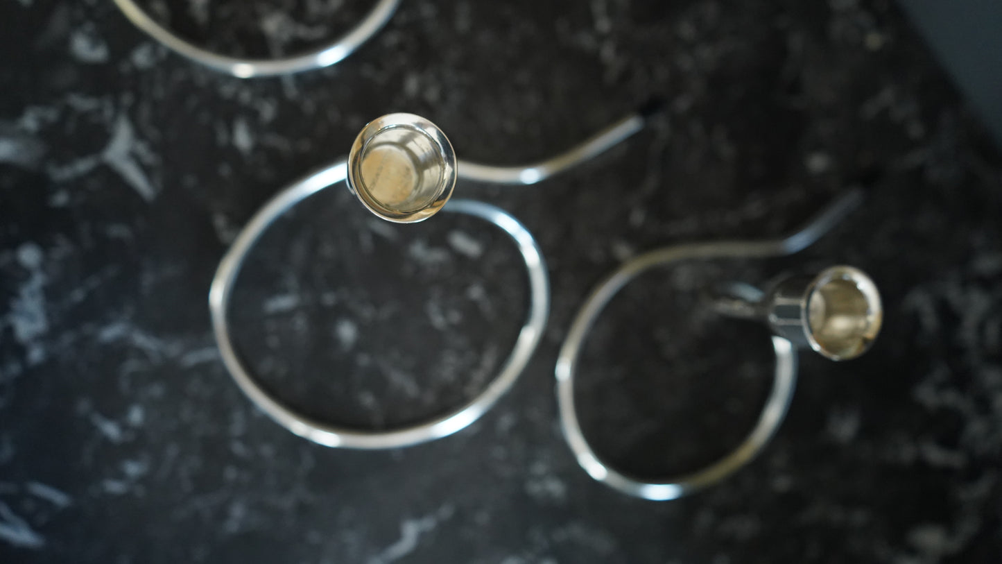 Towle Sterling Silver Modernist Candleholders – Mid-Century Sculptural Design (Set of 3)